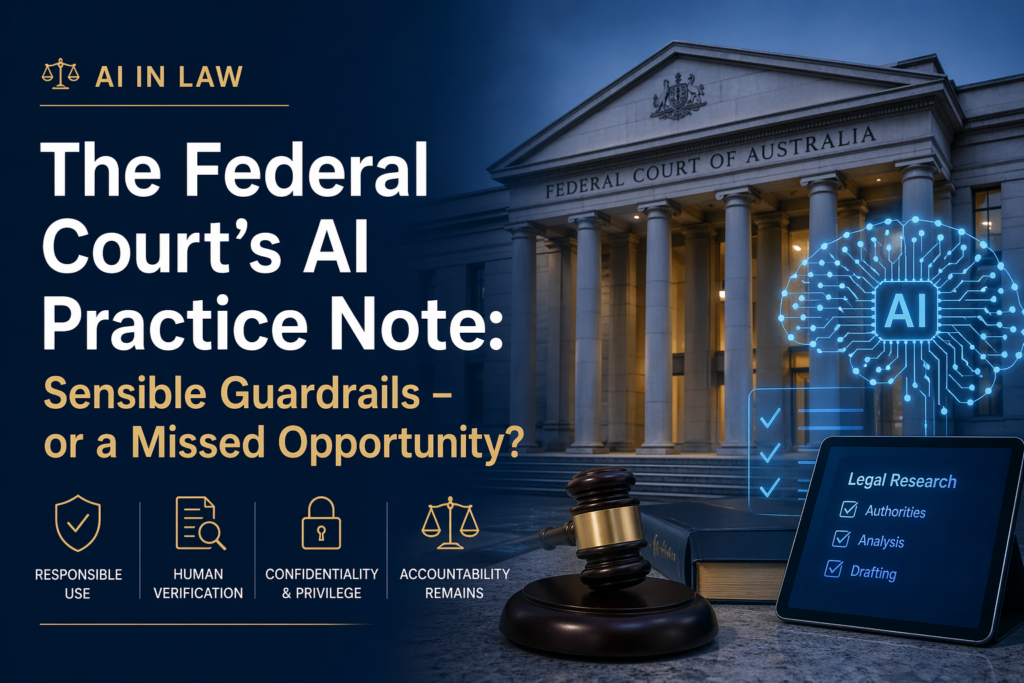 The Federal Court’s AI Practice Note: Sensible Guardrails — or a Missed Opportunity?